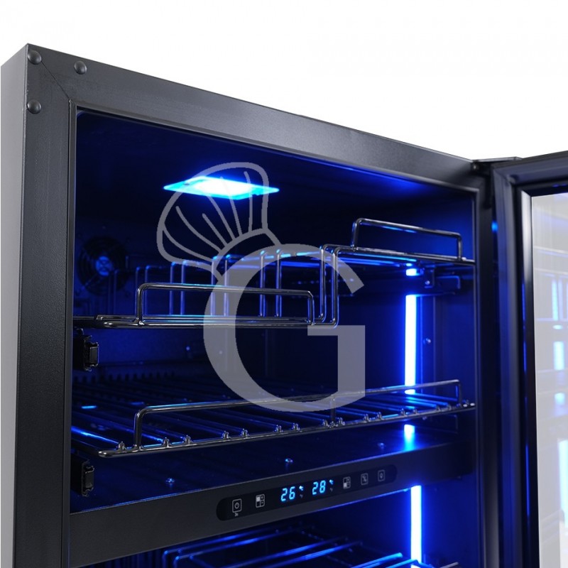 copy of Espositore refrigerato per vino - 3+1 ripiani cromati - capacità 85 LT - temp. + 4° C / + 10° C