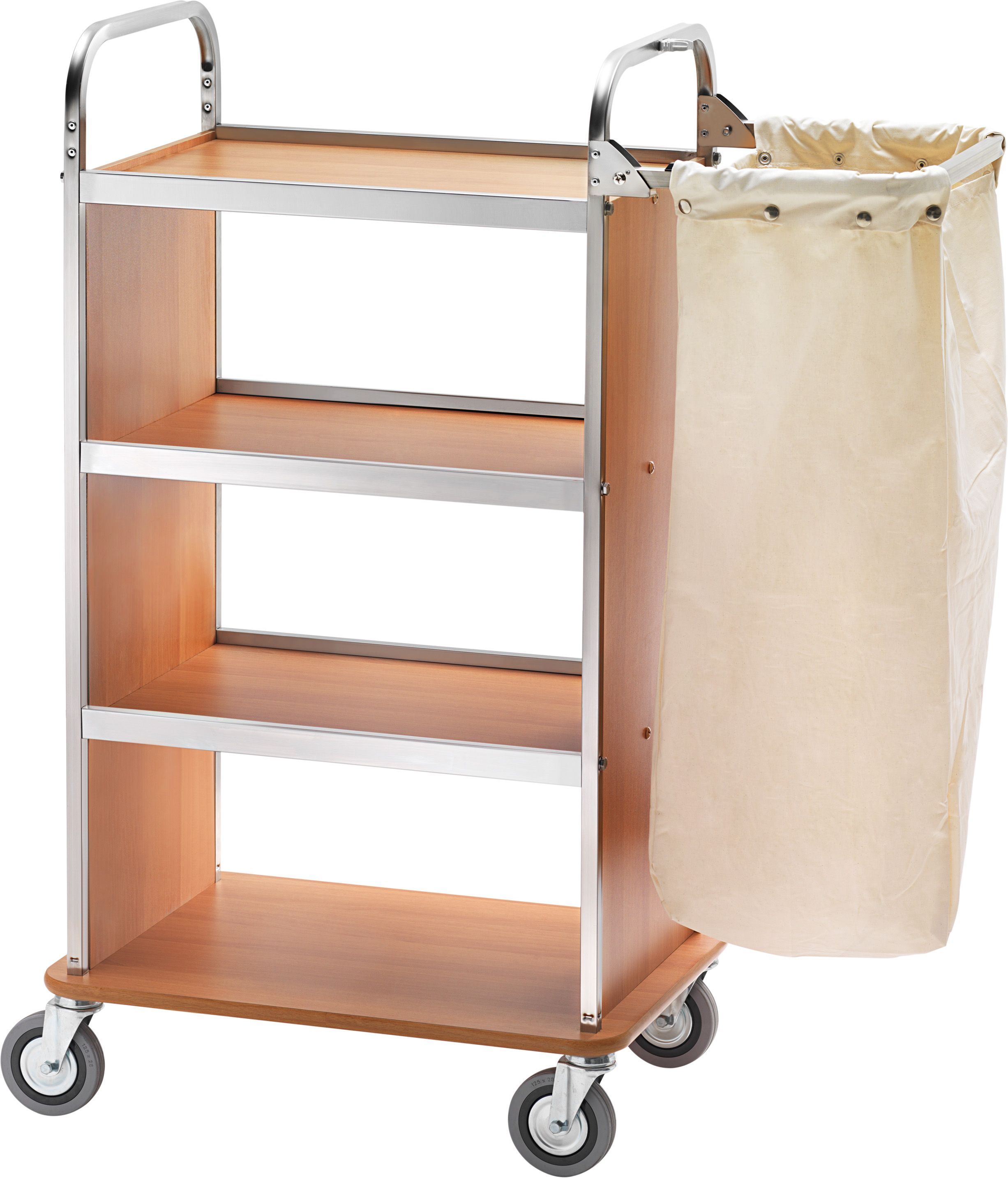 Wäschewagen aus Edelstahl, Klappbügel, B 700 mm x T 500 mm x H 1230 mm