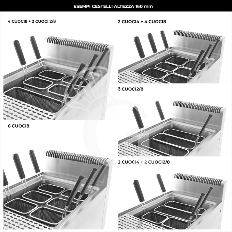 copy of Cuocipasta a gas su mobile chiuso - 1 vasca - capacità 40 LT - Lungh 700 mm