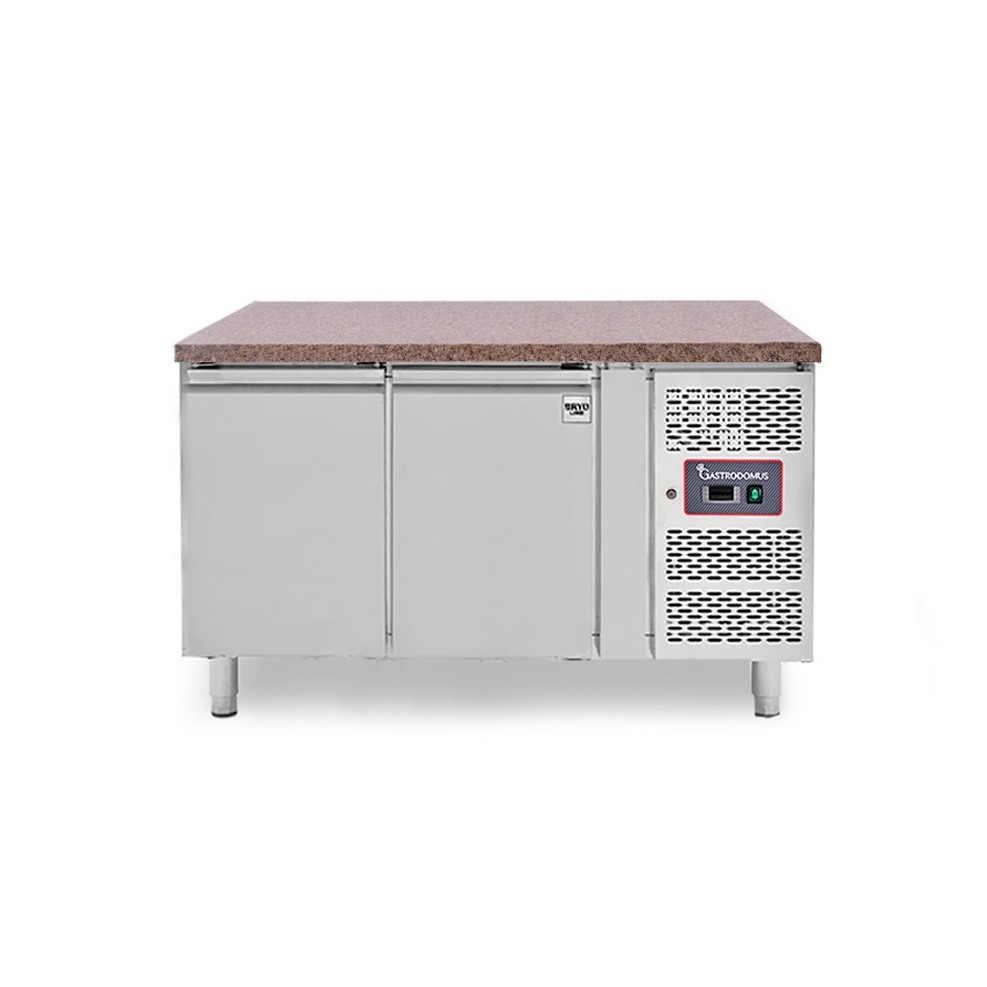 Konditorei-Kühltisch, 2-türig, Tiefe 800 mm, -2°C/+8°C, Granitplatte, Energieklasse C