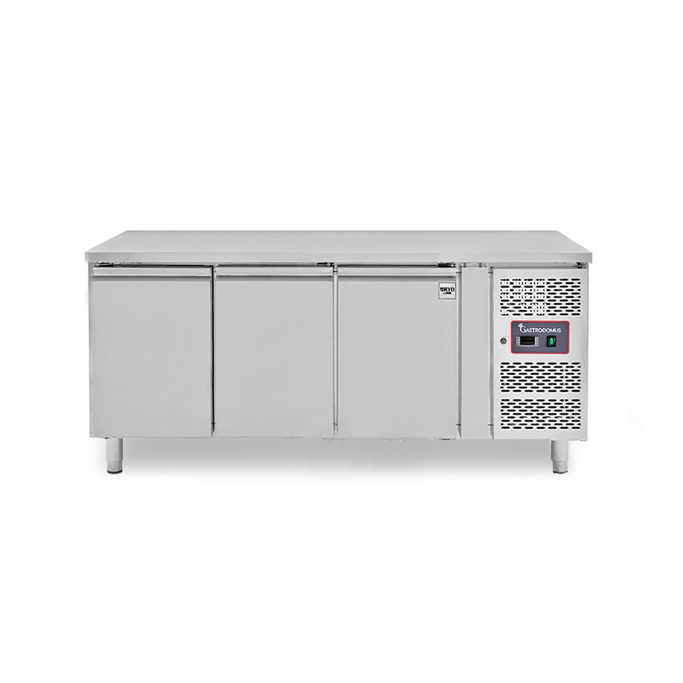 Tavolo refrigerato per pasticceria - 3 porte - 60 x 40 - piano in inox