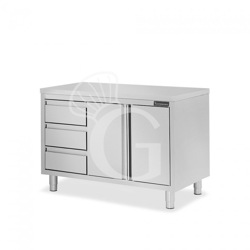 copy of Tavolo armadiato, 1 porta battente, 3 cassetti sul lato sinistro, L 1200 mm x P 700 mm x H 850 mm