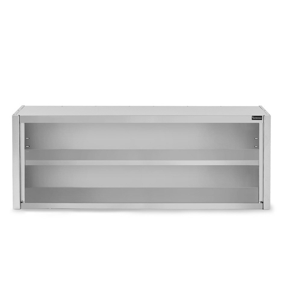 Offener Wandhängeschrank, Edelstahl, 1 Zwischenboden, B 1900 mm x T 400 mm x H 660 mm