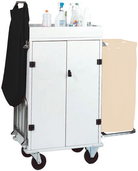 Stationswagen mit Wäschesammler, pulverbeschichtetes Metall, B 800 mm x T 500 mm x H 1580 mm