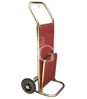 Klappbarer Gepäckwagen/Gepäckkarre, vermessingter Stahl, 2 Rollen