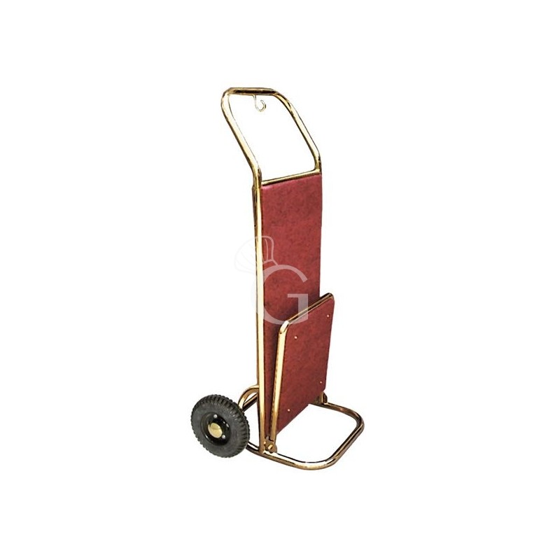 Klappbarer Gepäckwagen/Gepäckkarre, vermessingter Stahl, 2 Rollen