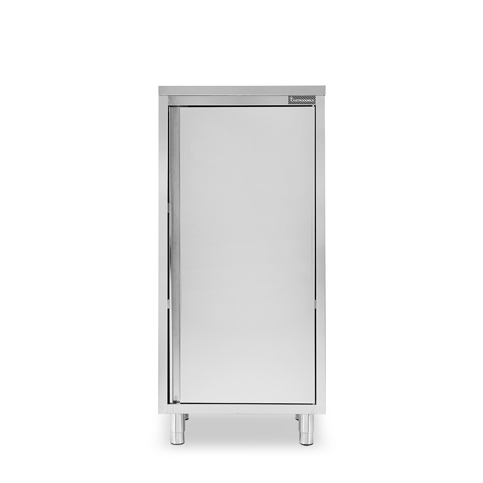 Edelstahl Mehrzweckschrank, 1 Flügeltür, 2 Einlegeböden, B 700 mm x T 600 mm x H 1500 mm