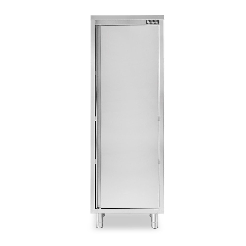Edelstahl Hochschrank, 1 Flügeltür, 3 Einlegeböden, B 600 mm x T 500 mm x H 1800 mm
