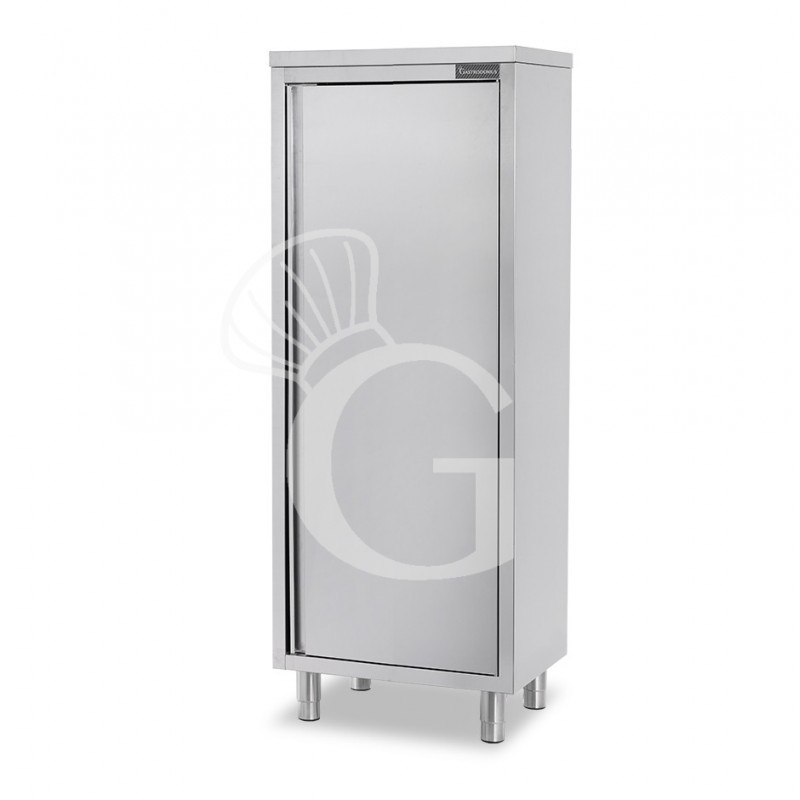 Edelstahl Hochschrank, 1 Flügeltür, 3 Einlegeböden, B 600 mm x T 500 mm x H 1800 mm