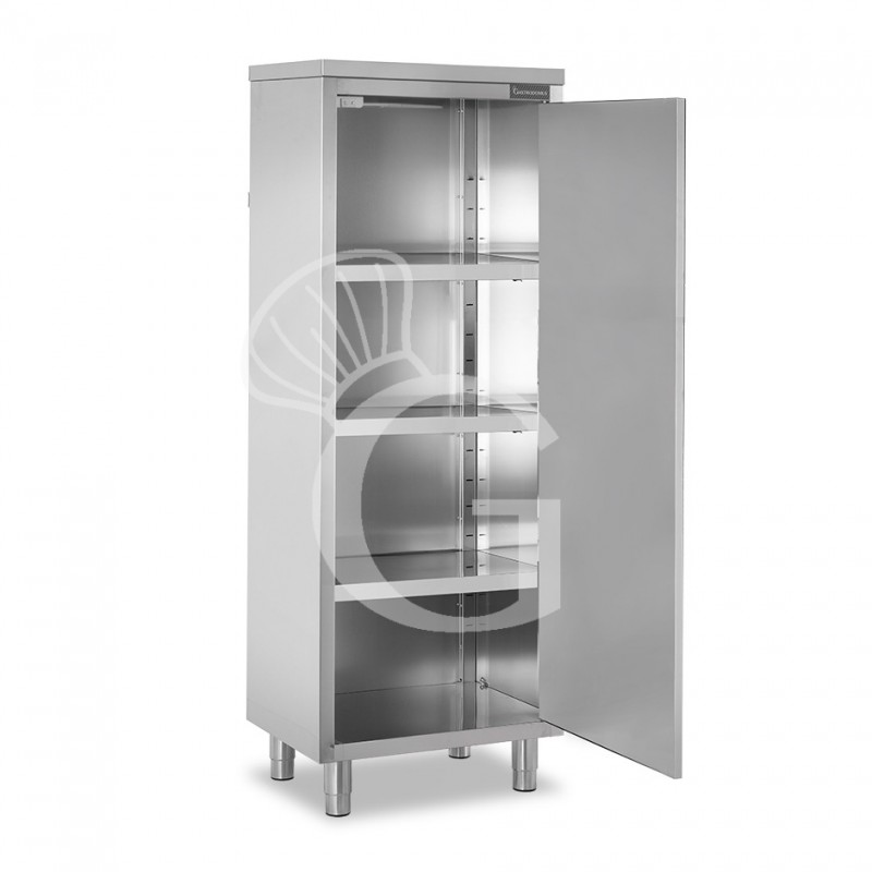 Edelstahl Hochschrank, 1 Flügeltür, 3 Einlegeböden, B 600 mm x T 600 mm x H 1800 mm