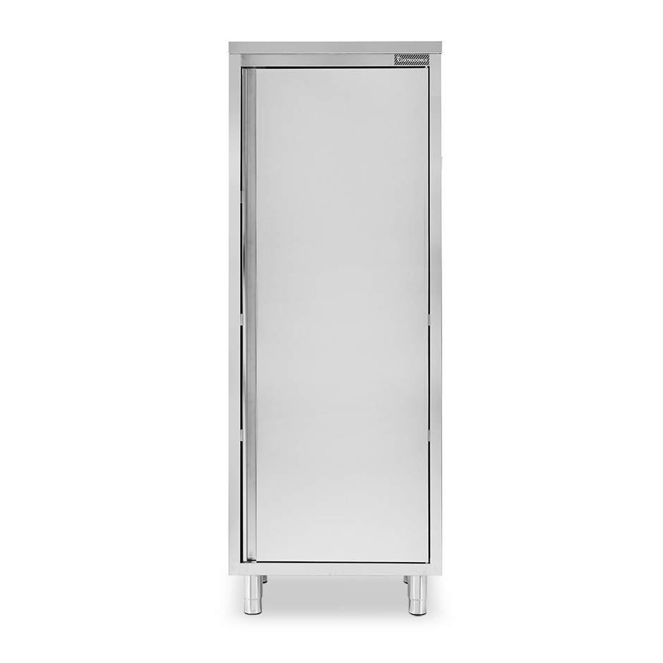 Edelstahl Hochschrank, 1 Flügeltür, 3 Einlegeböden, B 700 mm x T 700 mm x H 1800 mm