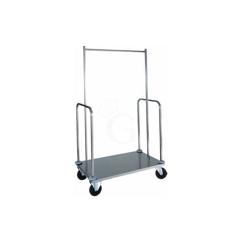 Edelstahl Kleiderständer auf Rollen, mit Ablage, B 1000 mm x T 560 mm x H 1600 mm Edelstahl Kleiderständer auf Rollen, mit Ablage, B 1000 mm x T 560 mm x H 1600 mm
