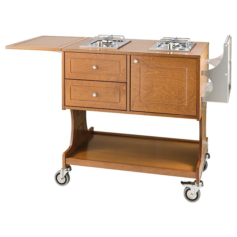 copy of Carrello di servizio Flambè con 2 piastre a 1 fuoco separate