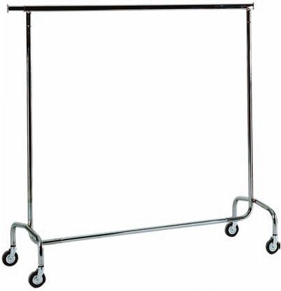 Kleiderständer aus verchromtem Stahl, B 2100 mm x T 530 mm x H 1520 mm