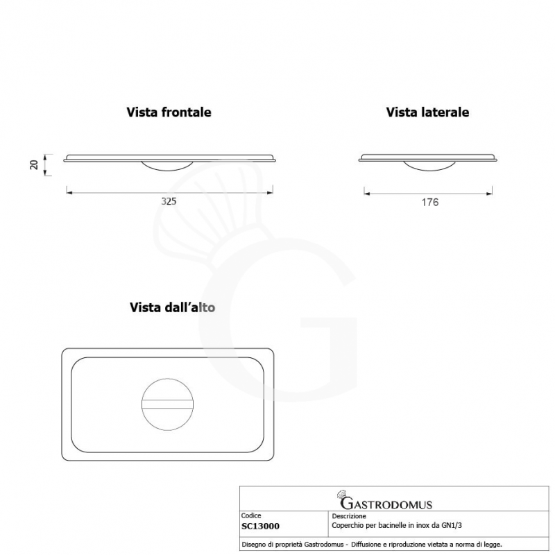 copy of Coperchio con maniglia in copoliestere Tritan GN 1/1 - 530 mm x 325 mm