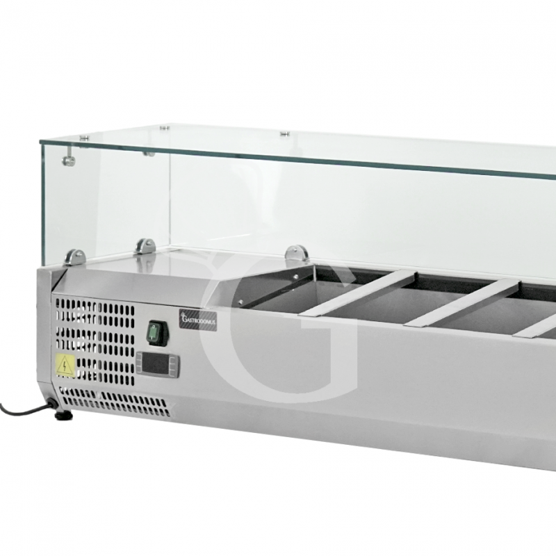 copy of Vetrinetta refrigerata per pizzeria, lunghezza 120 cm, predisposta per 5 bacinelle GN1/4