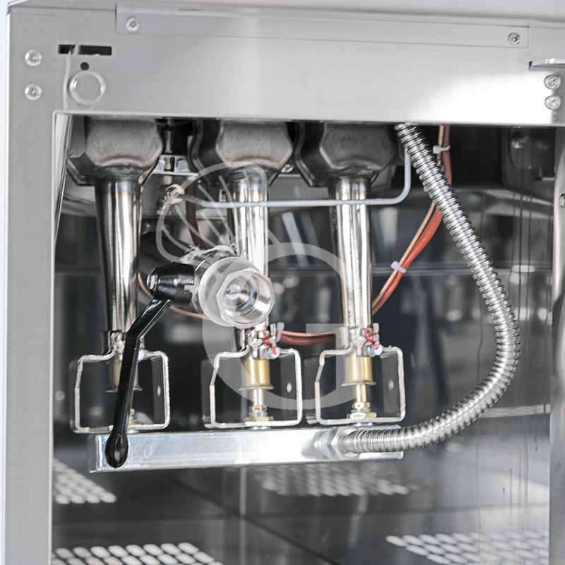 Profi Gas-Fritteuse mit 1 Becken (22 Liter) und Schrank, Standgerät, 20 kW