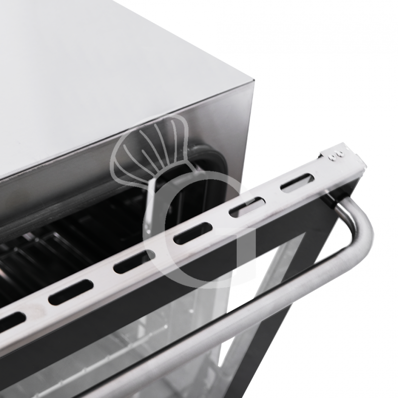 Elektro Heißluftofen, für die Bäckerei, Luftbefeuchter, Klapptür, mechanische Steuerung, einphasig, 4 Backbleche (600x400 mm)