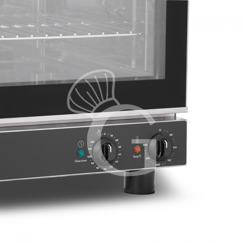 Elektro Heißluftofen, für die Bäckerei, Luftbefeuchter, Klapptür, mechanische Steuerung, einphasig, 4 Backbleche (600x400 mm)