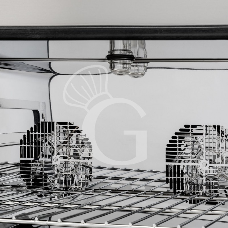 Elektro Heißluftofen, für die Bäckerei, Luftbefeuchter, Klapptür, mechanische Steuerung, einphasig, 4 Backbleche (600x400 mm)