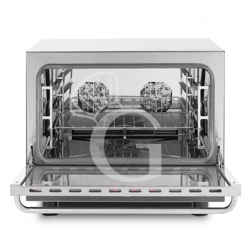 Elektro Heißluftofen für Croissants, Luftbefeuchter, Grill, Klapptür, digitale Steuerung, 4 Backbleche GN 1/1 (530x325 mm)