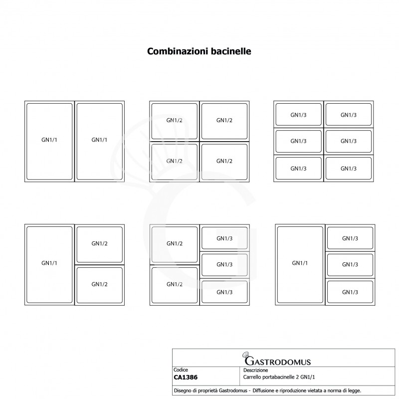 Servicewagen – Edelstahl – Behälter 2 GN 1/1 – B 770 mm x T 620 mm x H 970 mm