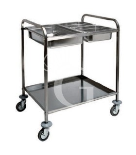 Servicewagen – Edelstahl – Behälter 2 GN 1/1 – B 770 mm x T 620 mm x H 970 mm