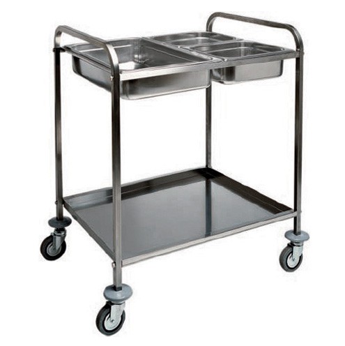Servicewagen – Edelstahl – Behälter 2 GN 1/1 – B 770 mm x T 620 mm x H 970 mm
