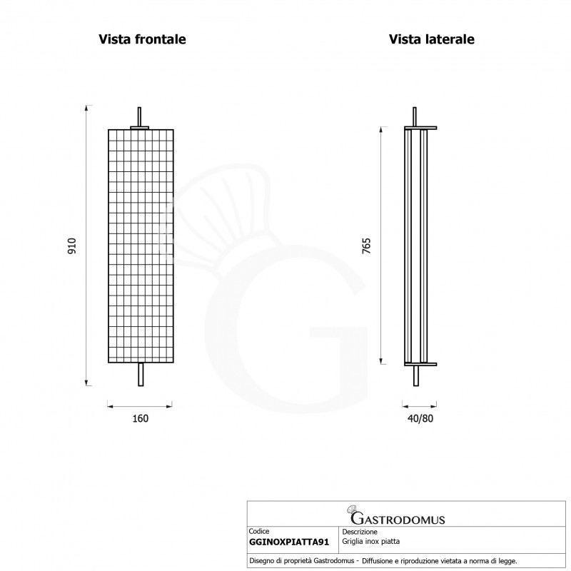 Flachkorb für Hähnchengrill, Edelstahl, Länge 910 mm