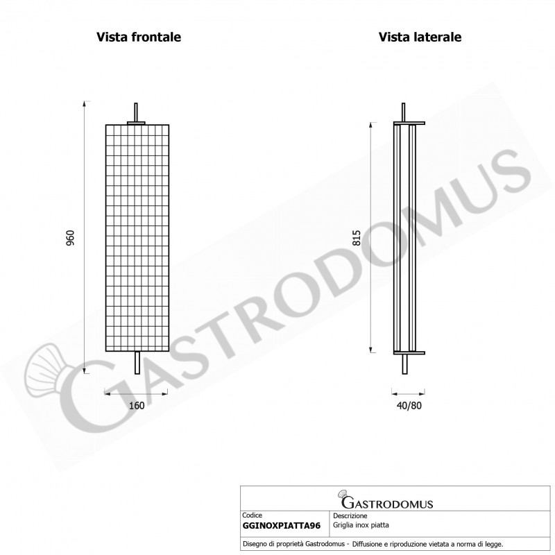 Flachkorb für Hähnchengrill, Edelstahl, Länge 960 mm