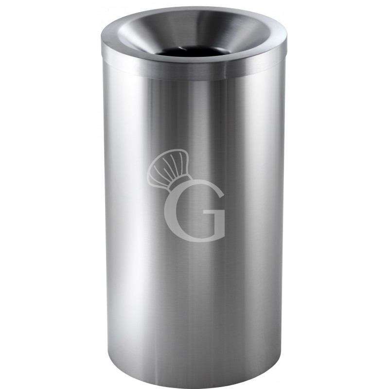 Sicherheitspapierkorb, satiniertes Edelstahl, Ø 310 mm, 50 Liter Sicherheitspapierkorb, satiniertes Edelstahl, Ø 310 mm, 50 Liter