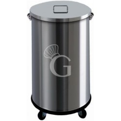 Abfalleimer mit Räder, Edelstahl, Ø 390 mm, 63 Liter