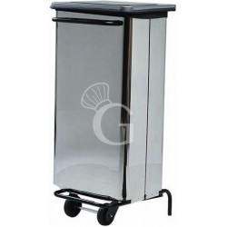 Mülleimer – rechteckig – Edelstahl – 2 Rollen – Fußpedal – Inhalt 100 L