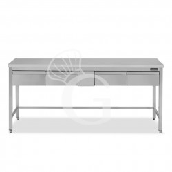 copy of Tavolo semplice in acciaio inox con 4 cassetti e misure L 1800 mm x P 800 mm x H 850 mm