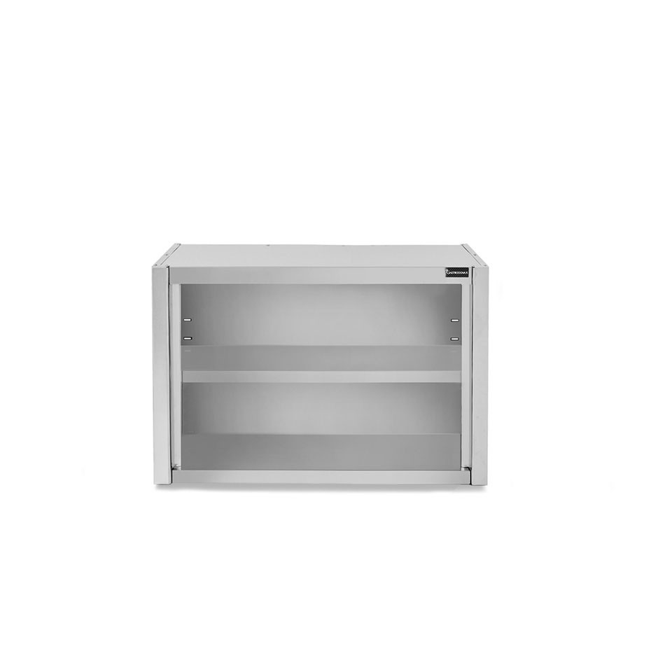 Offener Wandhängeschrank, Edelstahl, 1 Zwischenboden, B 800 mm x T 400 mm x H 660 mm