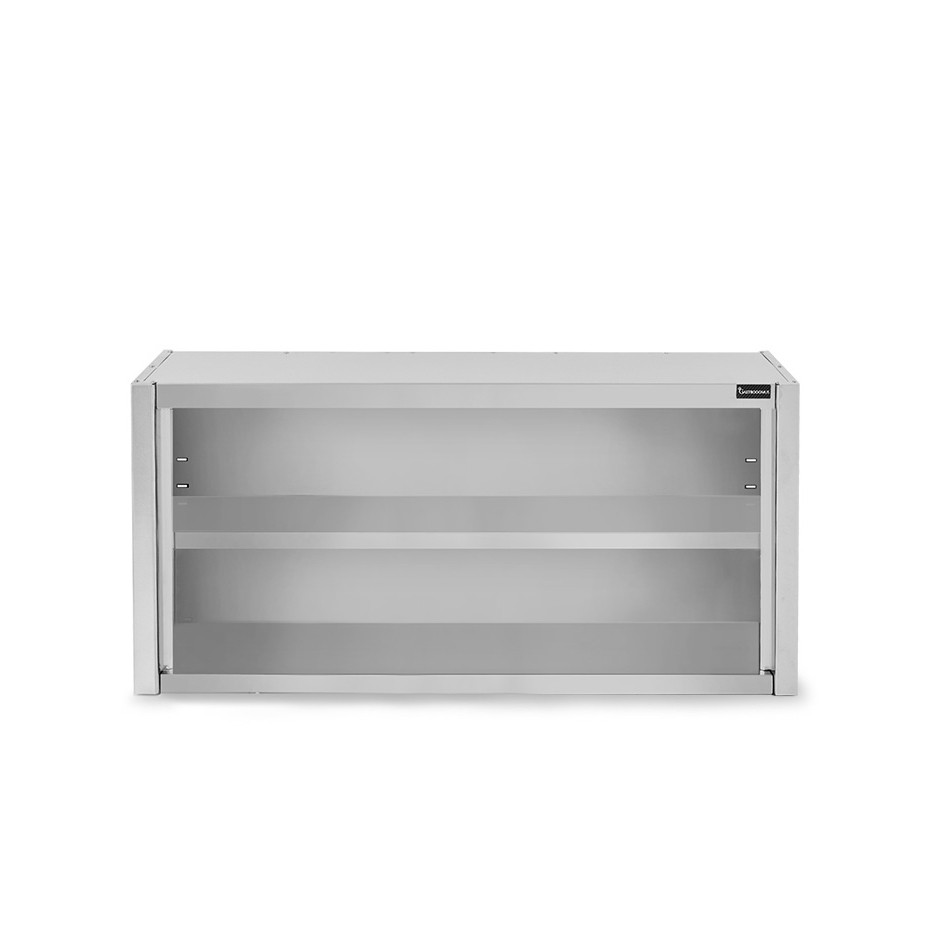 Offener Wandhängeschrank, Edelstahl, 1 Zwischenboden, B 1000 mm x T 400 mm x H 660 mm