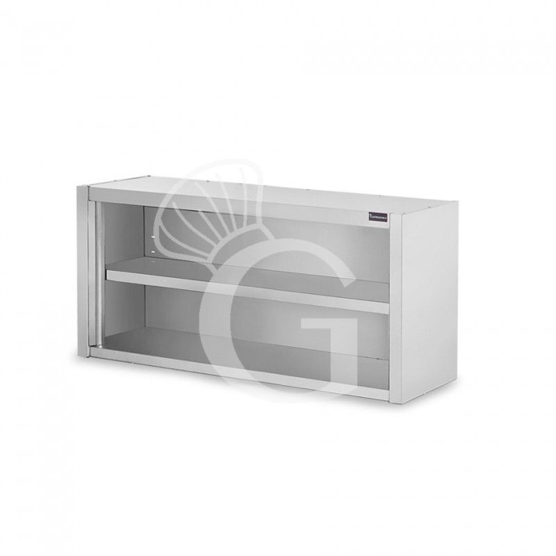 Offener Wandhängeschrank, Edelstahl, 1 Zwischenboden, B 1000 mm x T 400 mm x H 660 mm