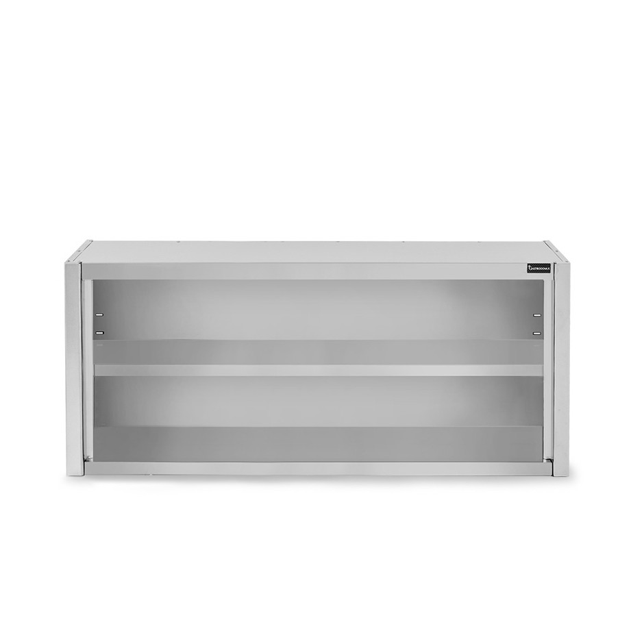 Offener Wandhängeschrank, Edelstahl, 1 Zwischenboden, B 1400 mm x T 400 mm x H 660 mm