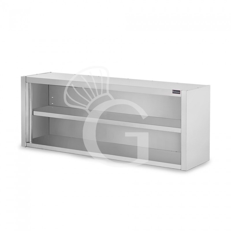 Offener Wandhängeschrank, Edelstahl, 1 Zwischenboden, B 2000 mm x T 400 mm x H 660 mm