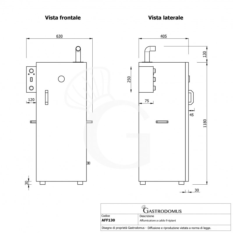 copy of Affumicatore professionale con porta in vetro