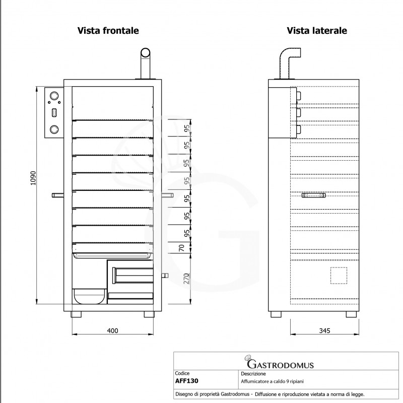 copy of Affumicatore professionale con porta in vetro