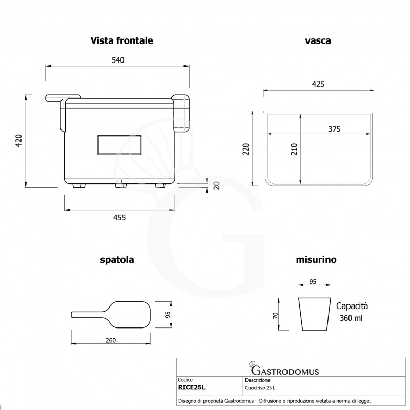 copy of Cuociriso capacità 12 LT - 40/60 porzioni
