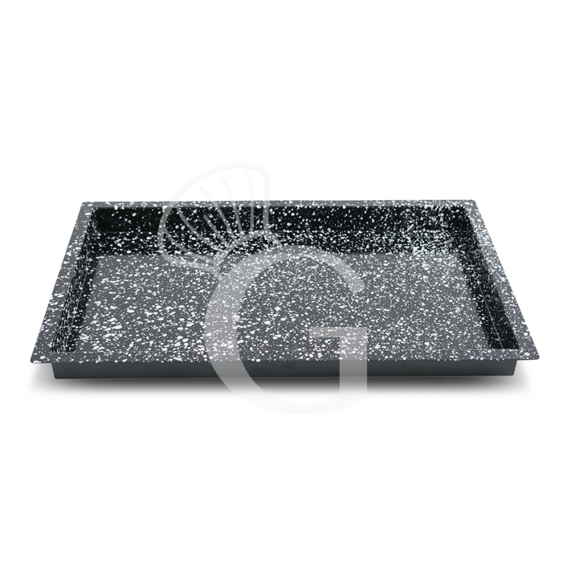 Backblech GN1/1, emaillierter Edelstahl, B 530 mm x T 325 mm x H 65 mm