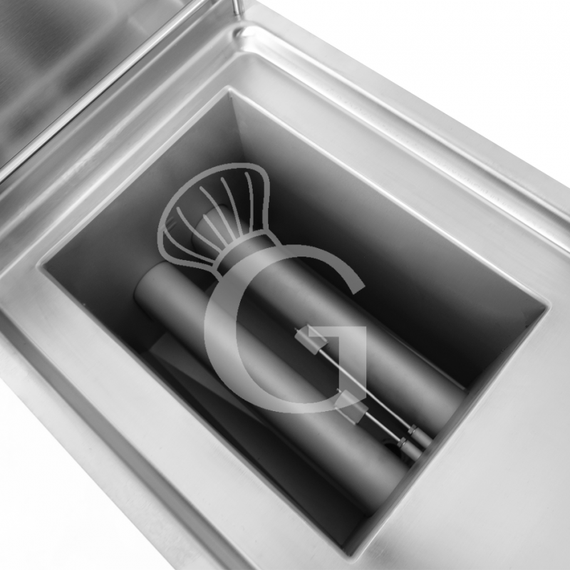 Profi Gas-Fritteuse mit 1 Becken (13 Liter) und Schrank, Standgerät, 12kW