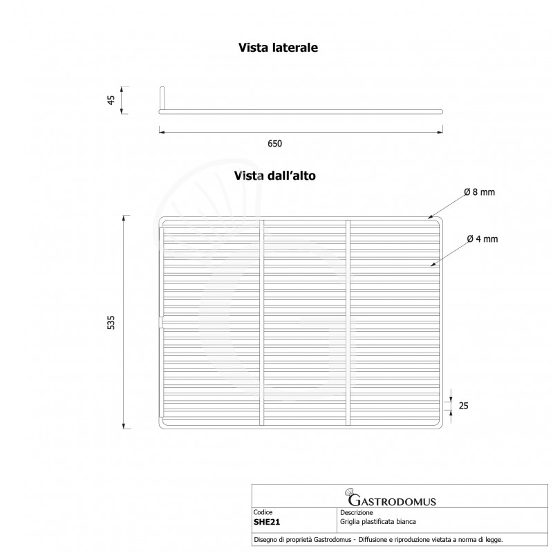 griglia plastificata gn 21
