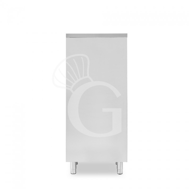 Edelstahlschrank, 1 Flügeltür, 2 Zwischenböden, B 600 mm x T 500 mm x H 1500 mm