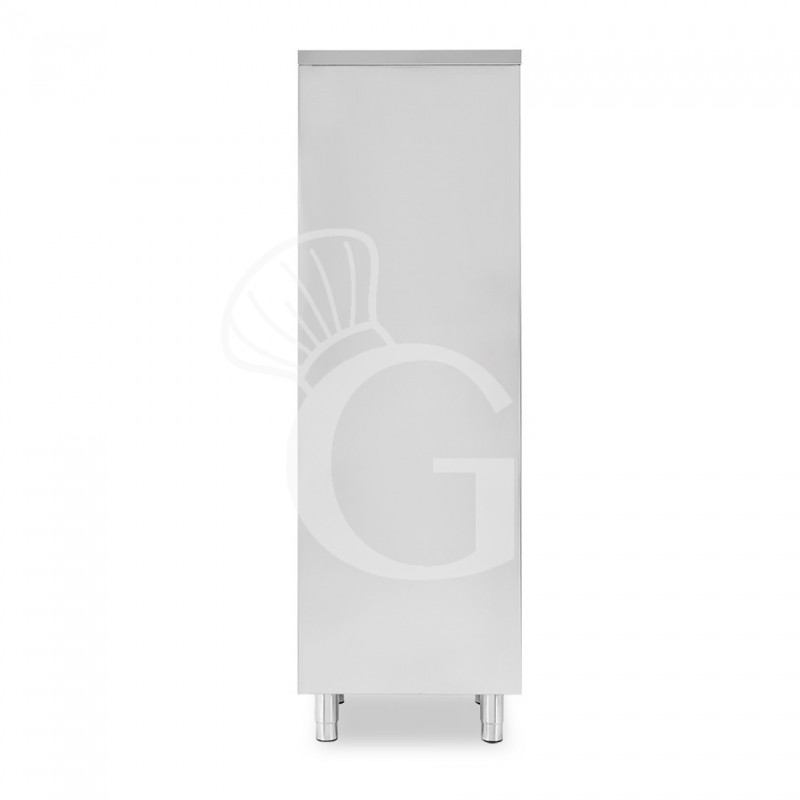 Edelstahl Hochschrank, 1 Flügeltür, 3 Einlegeböden, B 500 mm x T 700 mm x H 1800 mm