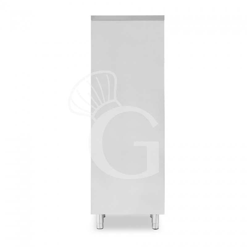 Edelstahl Hochschrank, 1 Flügeltür, 3 Einlegeböden, B 600 mm x T 700 mm x H 1800 mm