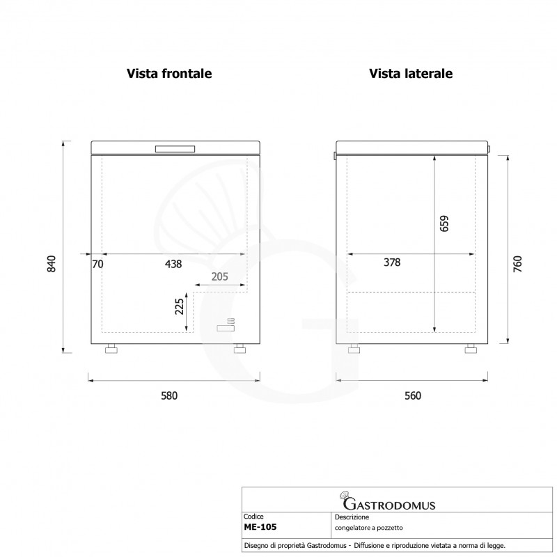 Gefrierschrank 97 L Temperatur -18°C, Energieklasse F