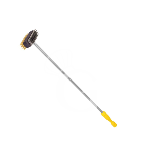 Doppelbürste für Grillgitter, Edelstahl/Messing, B 120 mm x T 90 mm x H 900 mm
